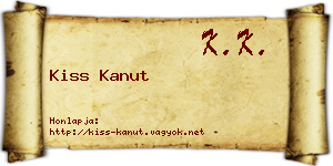 Kiss Kanut névjegykártya